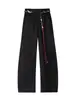 Pantalones holgados de pierna ancha, estilo retro deconstruido, retazos curvos, marca de moda, pantalones de trabajo, pantalones casuales para hombre, estilo americano de otoño