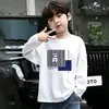 Camiseta de manga larga para niños, ropa fina de otoño para niños pequeños, camiseta básica para niños, camiseta de algodón puro para primavera y otoño para niños