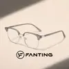 Montura de Cejas para Mujer para Viajar Lente Transparente Gafas de Moda Montura de Cejas para Hombre Media Montura Lente Transparente Montura Negra Dorada