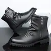 Botas Martin de estilo británico de nueva ola transfronterizas para hombre, botas de caña alta tipo chimenea con cremallera lateral, botas de trabajo antideslizantes, botines modernos, talla 48