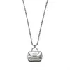 Estilo Coreano Bloguero de Nicho Colgante de Bolso Plateado Collar Largo Diseño de Nicho para Mujer Cadena para Clavícula Cadena para Suéter Accesorios