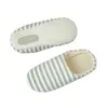 Nuevas Zapatillas de Casa Silenciosas para Piso de Madera Interior, de Felpa Suave a Rayas, Suela Suave, Zapatillas de Algodón para Piso de Madera en Casa