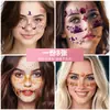 Pegatinas de Tatuaje Facial de Halloween en Stock para Niños y Adultos, Pintura Facial Colorida para Actuaciones de Festival, Pegatinas de Tatuaje Personalizables