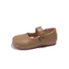 Nova coleção primavera e outono de sapatos infantis de couro, sapatos pretos simples, sapatos de bebê, design de bico quadrado, sola macia, cabedal de couro, tamanhos 23-34