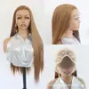Peluca Larga Recta Sintética con Frontal de Encaje 13*4 con Flequillo Bonito, Pieza de Cabello Estilo Antiguo Universal para Cosplay de Anime, Exclusivamente para Ventas Transfronterizas