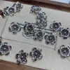 Cuentas de Flor de Cinco Pétalos Estilo Antiguo Acero Inoxidable Chapado Eléctrico Flor con Cuentas Pulsera Collar de Joyería DIY Hecho a Mano