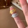 Anillo Escudo de Estrella de Ocho Puntas Vintage Estilo Francés, Ajustable, Lujo Ligero, Exquisito, Único, Versión Ancha, Cepillado Vintage Microincrustado