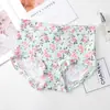 Ropa Interior Sin Costuras para Mujer, Entrepierna de Algodón Puro Antibacteriano, Transpirable, Estampada para Niñas, Estilo Delgado de Verano, Cintura Media, Talla Grande, Estilo de Seda de Hielo para Mujer