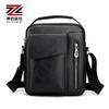 Bolsa de ombro masculina de negócios transfronteiriça, grande capacidade, resistente ao desgaste, bolsa transversal de PU, multifuncional, repelente de água, pequena bolsa para comércio exterior