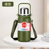 Termo de Acero Inoxidable 316 de Gran Capacidad para Exteriores, Sencillo y Portátil, para Coche, Tapa Abatible, Botella de Agua de Cuerpo Ancho con Asa, Termo de Viaje