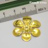 Accesorios para Abanicos de Corsage Festivos DIY Flor de Hierro de Tres Hojas/Cinco Hojas/Seis Hojas Flor de Malla Dorada Pétalos de Flor de Hierro