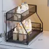 Rack de Armazenamento para Pia Armário Deslizante Porta Produtos de Limpeza Prateleira em Camadas Dentro do Armário Artefato de Organização para Pequenos Objetos