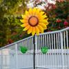 Molino de Viento de Hierro Girasol Patio Balcón Jardín Villa Patio Energía Solar Decoración Rotatoria Molino de Viento de Metal Enchufe de Piso