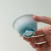 Iroha Kiri Matsuri, una taza de té creativa de color azul verdoso degradado hecha de porcelana blanca, una taza de pared delgada de alta gama para disfrutar del aroma del té, una taza para invitados