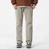 Pantalones de combate impermeables para exteriores para hombre, overol, primavera y otoño, cremallera lateral, holgados, deportivos, casuales, con botón en el tobillo