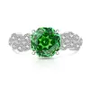 Anillo de Piedra Preciosa Colorida Corte Rosa para Mujer, Super Brillante Anillo Flor de Ciruelo de Diamante de Alto Carbono Joyería, Transmisión en Vivo, Dropshipping de una Pieza