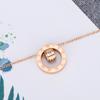 Elegante cadena corta para clavícula de mujer estilo coreano, versátil, chapada en oro de 18 quilates, con incrustaciones de diamantes, doble anillo, collar romano, en stock de fábrica