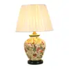 Nova Luminária de Mesa Cerâmica Estilo Chinês para Quarto, Sala de Estar Estilo Americano e Europeu Venda Direta da Fábrica Home Luminária de Mesa Dimmable com Controle Remoto