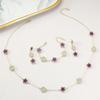 Collar de Trébol de Cuatro Hojas de Doble Cara Transfronterizo Moda de Lujo Ligero Colgante de Flor Dulce y Fresca Cadena para Clavícula Collar Adecuado para Niñas