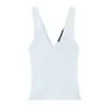 Fabricante Mayorista de Ropa para Mujer Transfronteriza 2026 Nuevo Top Camisola de Canalé Color Sólido Estilo Sencillo Tres Colores Cuello en V