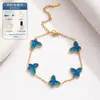 Pulseira de Trevo Esmaltado Imitação Ajustável Kit de Material Artesanal DIY Borboleta Joia Versátil Presente para Melhor Amigo