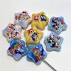 Accesorios para Bolígrafo con Cuentas de Estrella de Cinco Puntas Impresa de Zootopia Cadena para Bolso de Teléfono Móvil Materiales para Joyería Hecha a Mano DIY