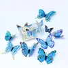 Borboleta Tridimensional 3D Decoração de Parede para Sala de Estar Adesivo de Parede Decalque para Quarto de Dormir Quarto Infantil Criativo Ímã de Geladeira