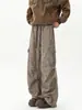Pantalones de Paracaidista con Bolsillo de Solapa Estilo Americano para Hombre Otoño Nuevo Pantalones Cargo de Doble Pinza para Pareja Pantalones de Pana Mármol Talla Grande