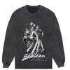 Outono Novo Clássico Anime Cartoon JOJO Maravilhosa Aventura oversize Crewneck Camiseta de Manga Longa