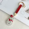 Colgante Llavero de Navidad con Pedrería de Arcilla Transfronterizo con Pedrería, Reno, Árbol de Navidad, Bastón de Santa Claus, Llavero para Bolsa