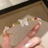 Pulsera Abierta de Zirconia Estilo Coreano de Lujo Ligero de Nicho con Diseño Versátil, Exquisita Joyería de Nicho para Mujeres