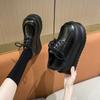 Sapatos casuais de couro branco vintage com sola grossa, cadarço, estilo britânico, mocassins, combinam com tudo