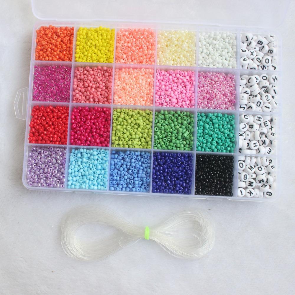 3mm小米珠字母珠diy套装24格08