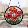 Amazon Atrapasoles de Flores Coloridas Decoraciones Colgantes para Ventana Balcón Decoraciones de Vidrio Planas para Colgar en la Pared