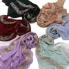 Nuevo Pañuelo Envuelto Decorado con Lentejuelas Bordadas de Chifón Perlado Moda Malaya Indonesia Bufanda de Gasa para Mujer