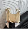 2025 Nueva Moda Bolso de Axila Estilo Coreano Bolso de Hombro Portátil Cuero Suave Textura de Alta Gama Nicho Color Sólido Bolso Dumpling para Mujer