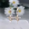 Pendientes de Diamante Blanco Microincrustado Transfronterizos de Amazon Moda Minimalista Versátil Accesorio Más Vendido