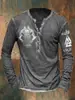 Camiseta Esportiva de Secagem Rápida com Manga Longa Estampada Patchwork Desconstruído Estilo Cara Tough Americano Camiseta Cool Bonita Americana