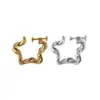Nuevos Pendientes de Clip con Tornillo de Estilo Minimalista para Mujer, Pendientes de Aro Espiral de Estrella de Cinco Puntas a la Moda, Pendientes de Aro Simples Versátiles al por Mayor