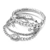 Set de 38 Piezas de Moda Femenina Transfronteriza, Anillos Geométricos Simples, Pendientes, Pulseras, Collares de Mariposa y Flor de Rosa, y Juegos de Joyería