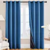 Cortinas de Tejido Pongee para Primavera con Recubrimiento, Comercio Exterior Transfronterizo, Cortinas Completamente Opacas, Populares en Amazon Temu, Impermeables, Color Sólido, Aislamiento Térmico, Productos Terminados
