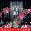 Decoración de sala de bodas, accesorios de boda, cortinas de hilo de lentejuelas, fondo de escenario de boda, arreglo de decoración de techo