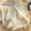 Ropa interior de algodón puro para niñas, bragas antibacterianas de talle medio, efecto levantamiento de cadera, finas, sin costuras, de talla grande, para estudiantes, con entrepierna de algodón puro.