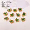 Acessórios de pulseira de prata s925 banhada a ouro com floretos quadrados de ágata calcedônia verde natural pulseira acessórios de pulseira diy feito à mão