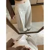 Foto real de la nueva colección de otoño 2026: pantalones de pierna ancha para mujer con diseño único, estilo coreano, de cintura alta, fluidos, holgados, pantalones casuales