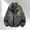 Nueva chaqueta de trabajo casual con solapa para primavera y otoño, chaqueta de negocios para hombres y parejas, parka con acabado lavado y desgastado