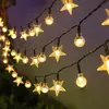 Luces solares para exteriores luces de jardín luces de camping decorativas luces de cadena LED impermeables luces de cadena decorativas de estrella para jardín tiras de luces parpadeantes