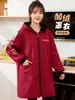 Nuevo Estilo Abrigo de Trabajo Impermeable y a Prueba de Aceite para Mujer, Ropa de Abrigo con Forro de Polar para el Trabajo, Cocina y Tareas Domésticas, Delantal