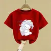 2026 Nueva Camiseta de Verano de Algodón Puro para Niños Mayores, Top de Manga Corta Estilo Verano, Camiseta Delgada de Manga Corta para Niñas Ropa de Verano
