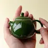 Tetera de Té Verde de Hoja de Bambú Original de Alta Calidad, Tetera Creativa de Cerámica de Lujo Ligero para Una Persona, Juego de Té Kung Fu
